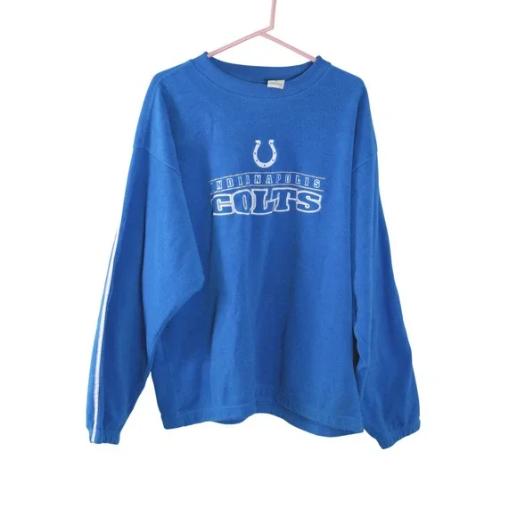 Indianapolis Colts Mens Sweatshirt‎ Vintage Knight Athletics 2XL Blue NFL