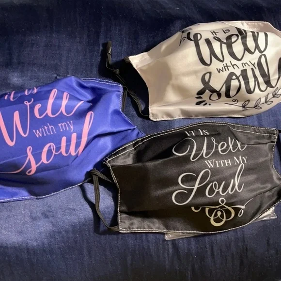 New set/3 It is Well with my Soul face masks