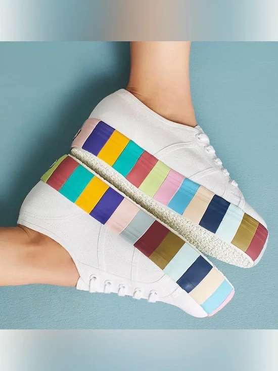 Women’s size 37 Superga 2790 Rainbow Platform Sneakers