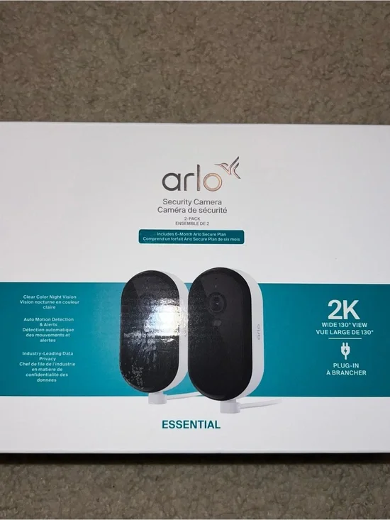 Arlo Essential Security Camera 2K (2025/3rd Gen) 2-Pack
