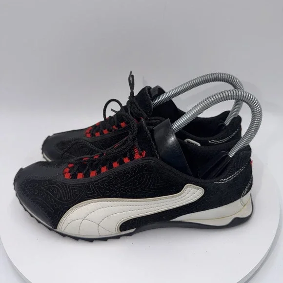 PUMA Vintage Y2K‎ Speedcat Black Red Suede Embossed Sneakers Size Women's 6.5