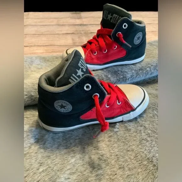Converse Kids Red & Black High-Top Sneakers Size 10