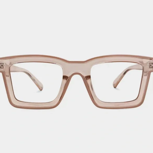 Stylish Tan Square Frame Glasses