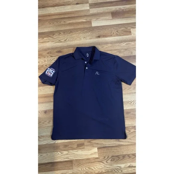 Rhoback Performance Polo Navy Blue Golf Shirt Men's Medium