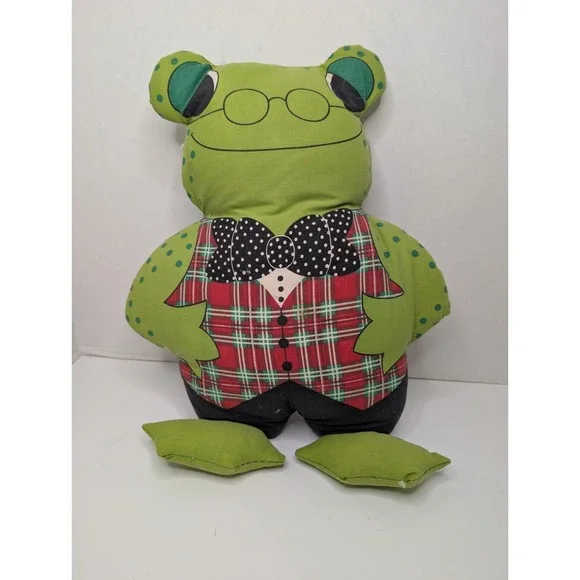 Vintage Dapper Down Filled Hand‎ Sewn Frog Vest Plaid Glasses