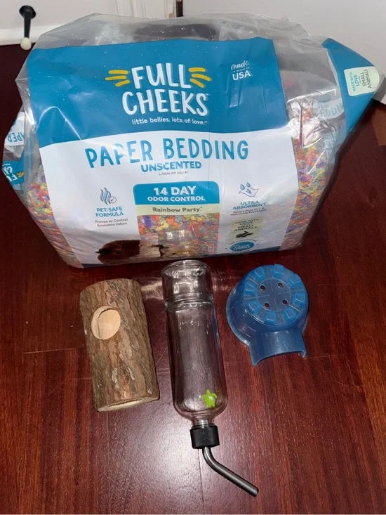 Dwarf hamster bundle - bedding, hideout, tunnel, water bottle