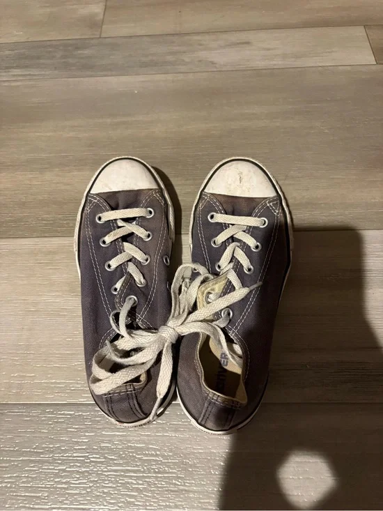 Converse Kids Grey Canvas Low-Top Sneakers