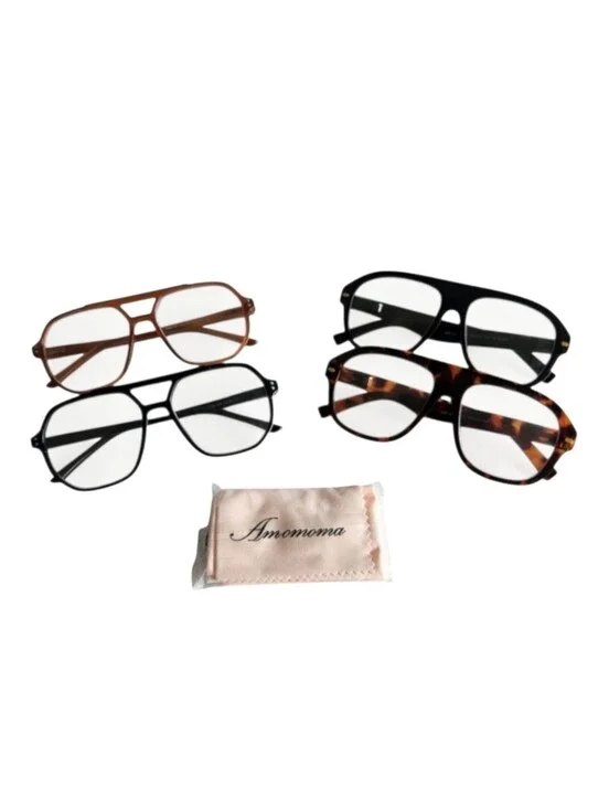 4 Pack NEW Aviator Oversized Reading Glasses Blue Light Block +2.50