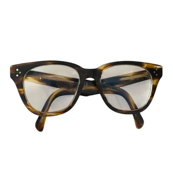 Celine Paris Tortoiseshell Square Optical Glasses Frames TF02113695 Made Italy