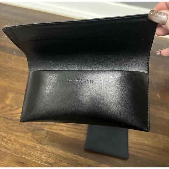 Derek Lam‎ Black Leather Glasses Case With Cleaning Cloth
