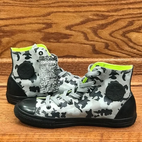 Converse Rubber Hi Dolphin Black Gray Camo Shoes‎