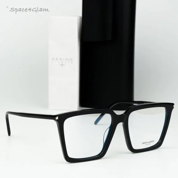 Saint Laurent Women Eyeglasses Black Demo Square SL474OPT 001 BRAND NEW