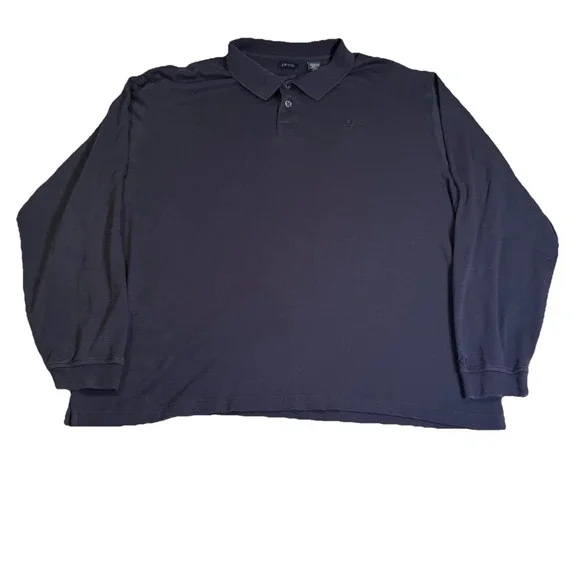 IZOD long-sleeve polo shirt 100% Cotton Navy Blue 2XL