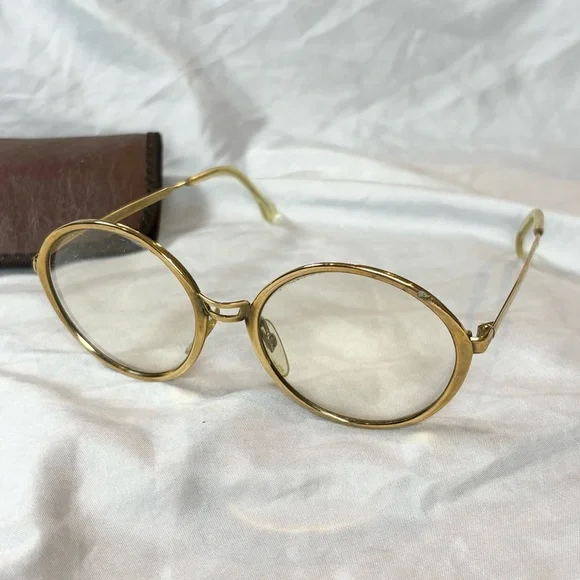 Vintage 60s‎ 70s Riviera Gold Frame Eyeglasses Round Gold Rimmed Frames Only