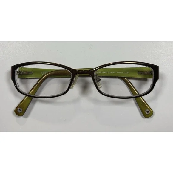 Coach‎ Y2K HC 5007 Willow 9046 Satin Brown 50-16-135 Full Rim Eyeglasses Green