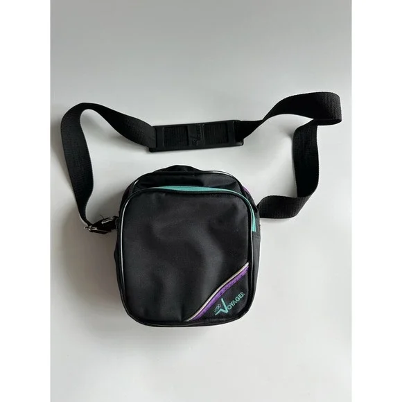 Lebo Voyager Vintage Padded Camera Bag Shoulder Bag Black Purple Teal READ
