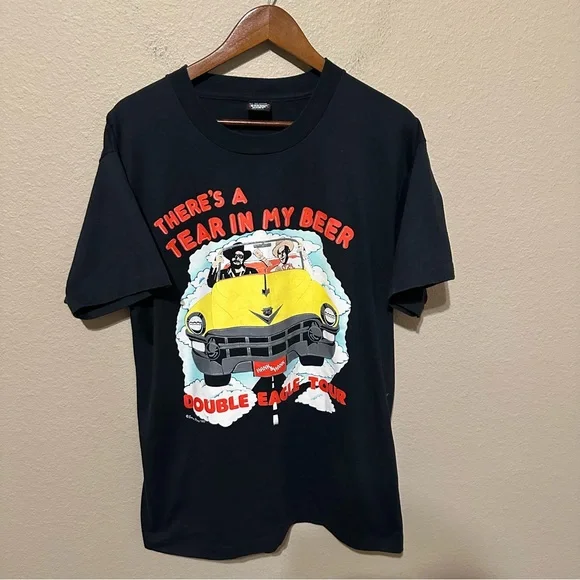 Vintage 1989 Hank Williams Jr. There’s a Tear in my Beer Double Eagle Tour Tee