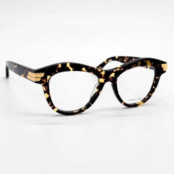 NEW BOTTEGA VENETA EYEGLASSES BV1105O 002 CAT EYE HAVANA WOMEN EYEWEAR