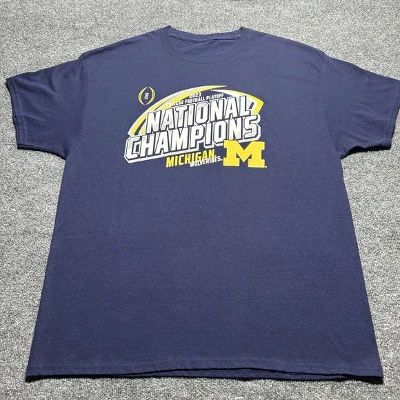 National Champions Michigan Wolverines 2023 College Football T-Shirt Size Large