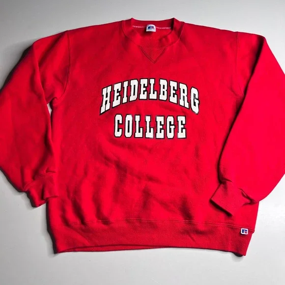 Vintage Russell Athletic Heidelberg College Red Crewneck Sweatshirt Mens M USA