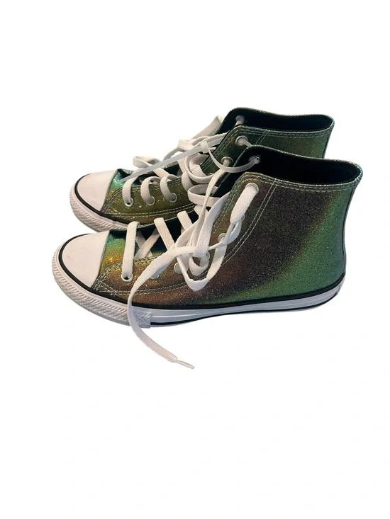 Converse girls Iridescent High-Top Sneakers - Green Shimmer size 4