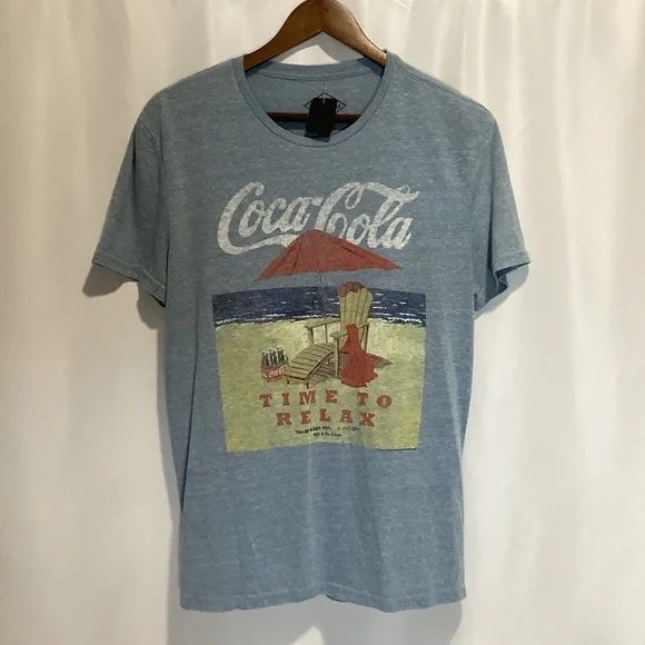 1000. Men’s Vintage Coca-Cola T-Shirt Light Blue | Size Medium VGUC