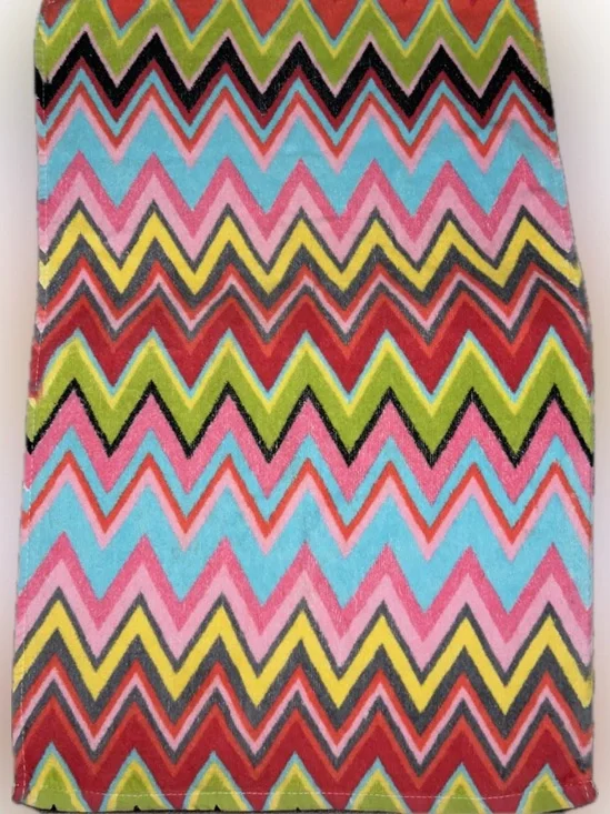 🔴Bright Multicolor Chevron Kitchen Hand Towel Oui By French Bull 26” x 16”