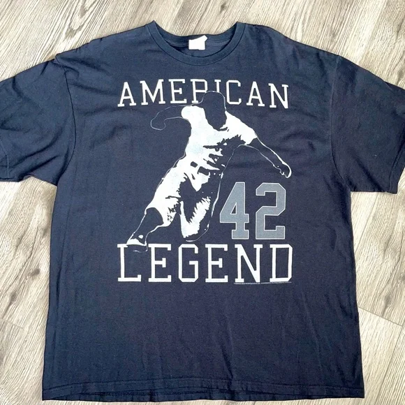 Throwback American legend Jackie Robinson #42 T-Shirt Mens size 2XL‎