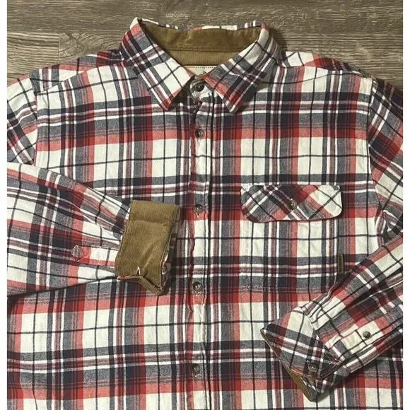 Legendary Whitetails Red/White/Blue Plaid Flannel, Men's Large‎ Tall