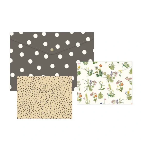 The Everygirl 3pack Assorted Poly Folders/Envelopes