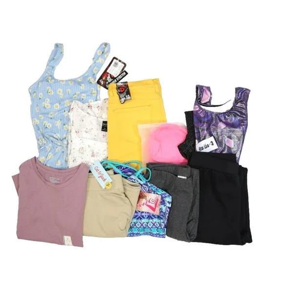 Wholesale Bulk Lot Of 10 Girls Size Large 10/12 Mixed Season Tops Bottoms