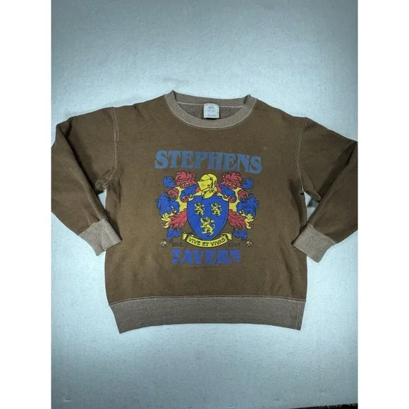 Vintage 1994 Delta Stephen's Tavern print sweatshirt made in USA Small Brown