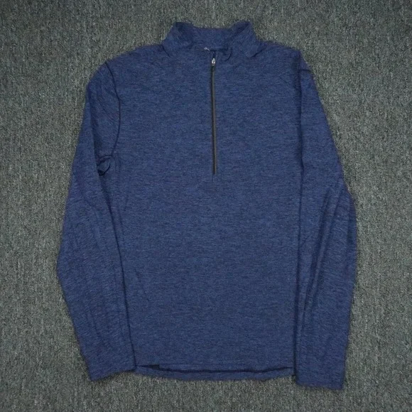 Lululemon Pullover Mens Large Blue Surge Warm Half Zip Athletic Heather
