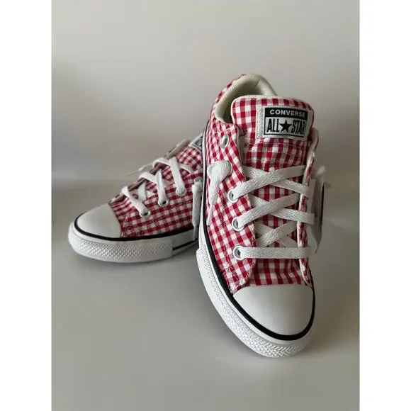 Converse Chuck Taylor All Star Street Slip Gingham Red White Youth Size 2 NIB