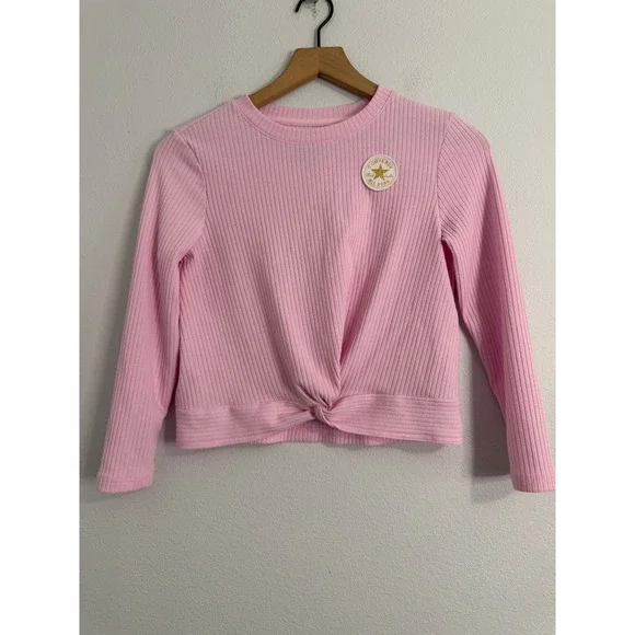 Converse - Girl's Ribbed Cropped Pink Logo Size 8/10‎