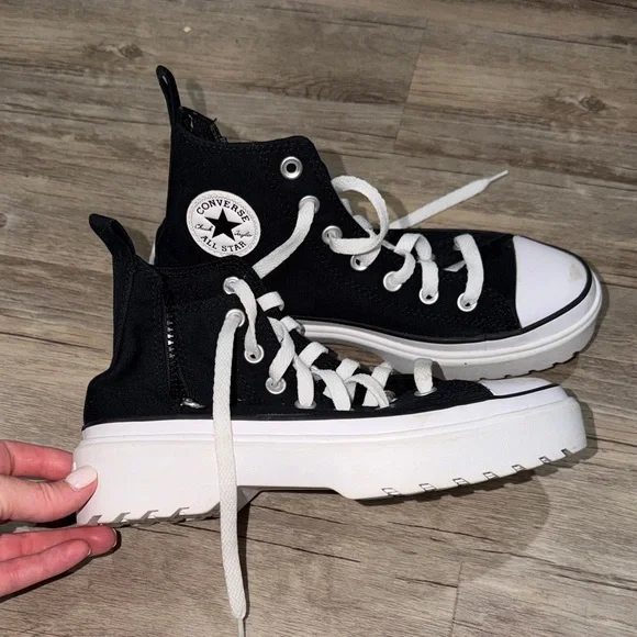 Converse Black & White Kids High-Top Platform Sneakers
