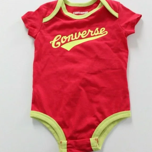 NWOT Converse Baby Girls' Boys' Short Sleeve Logo Bodysuit Size 6-9M