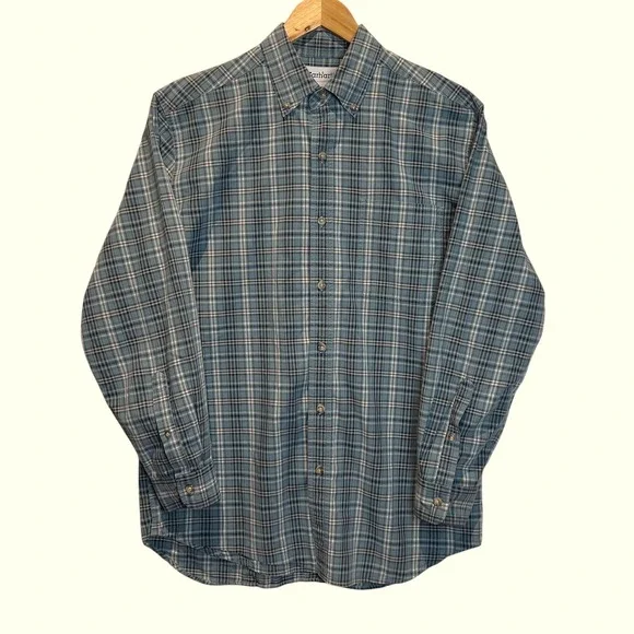 Carhartt‎ Plaid Button Down Long Sleeve 100% Cotton Pocket Casual Shirt Mens Med