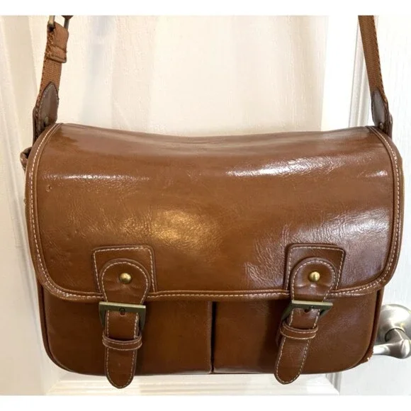 PU Leather Waterproof Vintage DSLR Camera Shoulder Bag Messenger Bag Partition