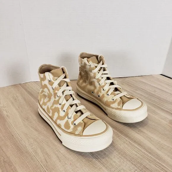 Converse Chuck Taylor All Star Girls EVA Lift Platform Leopard Size 2