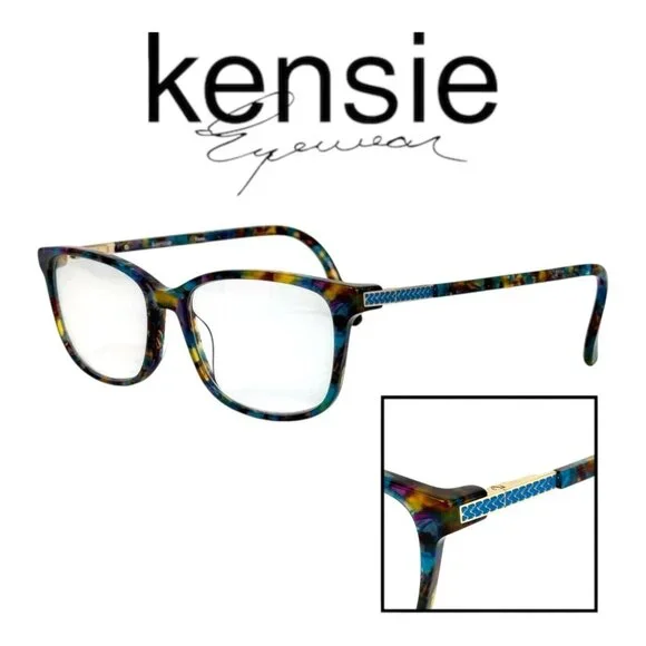 Kensie Yass Eyeglass *Frames Only* Turquoise Multicolor Plastic‎ Womens Tortoise