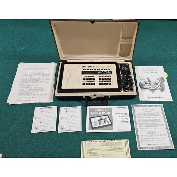VTG 1981 Fidelity Bridge challenger electronic game RARE working Card Briefcase