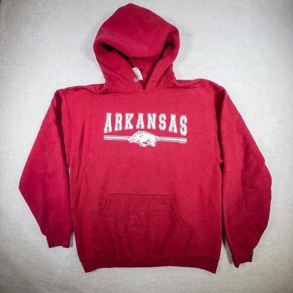 Arkansas Razorbacks Red Fleece Hoodie Sweatshirt College‎ NCAA G Official Gear