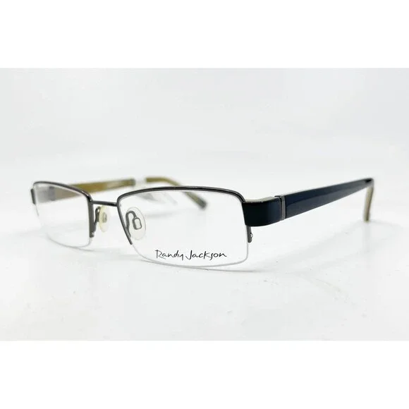 Randy Jackson Eyeglass Frames Women Black Semi-Rimless 1009 53-19-140