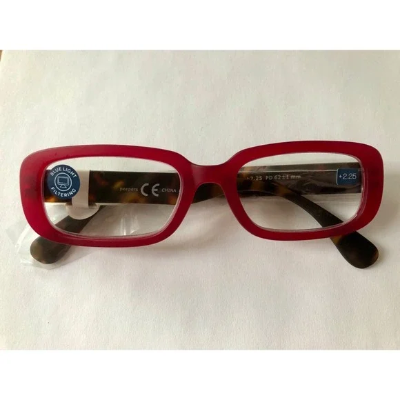 NEW WILLOW RED PEEPERS BLUE LIGHT READING GLASSES +2.25