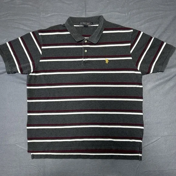 US Polo Assn Men's XXL Polo‎ Cotton Shirt Short Sleeve Gray