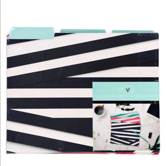 Argento Envy Stripes Top Tap File Folders, 12-ct