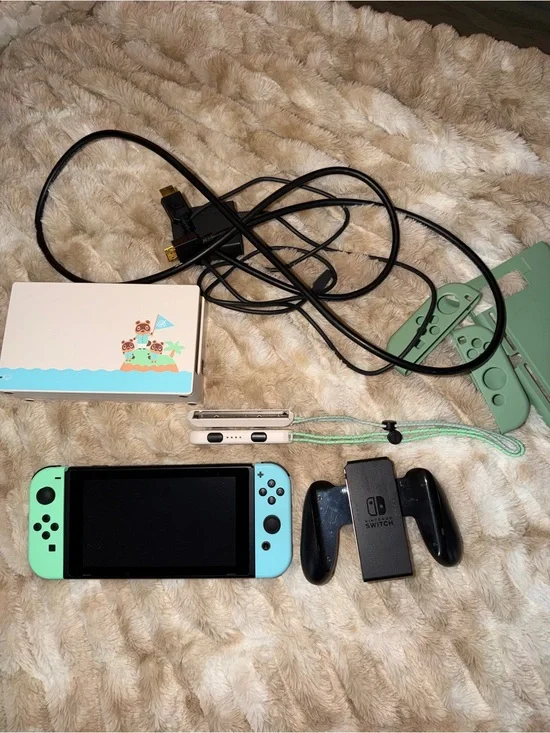Animal Crossing edition Nintendo Switch with Mint Green/blue Joy-Con Controllers