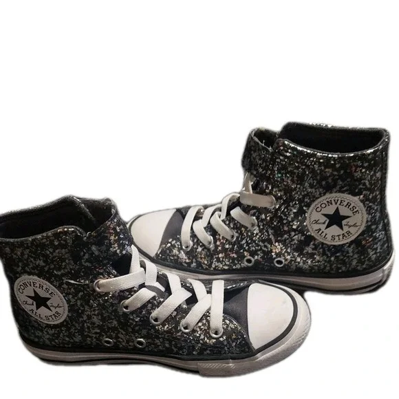 Converse Chuck Taylor All Star Glitter High Top Sneakers Size 1 Kids Y2k Boho