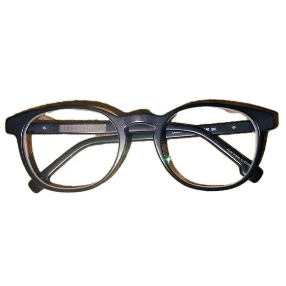 REPUBLICA LOUISVILLE 49□20-140 BK Black Round Horn Rim RX Eyelasses Frames